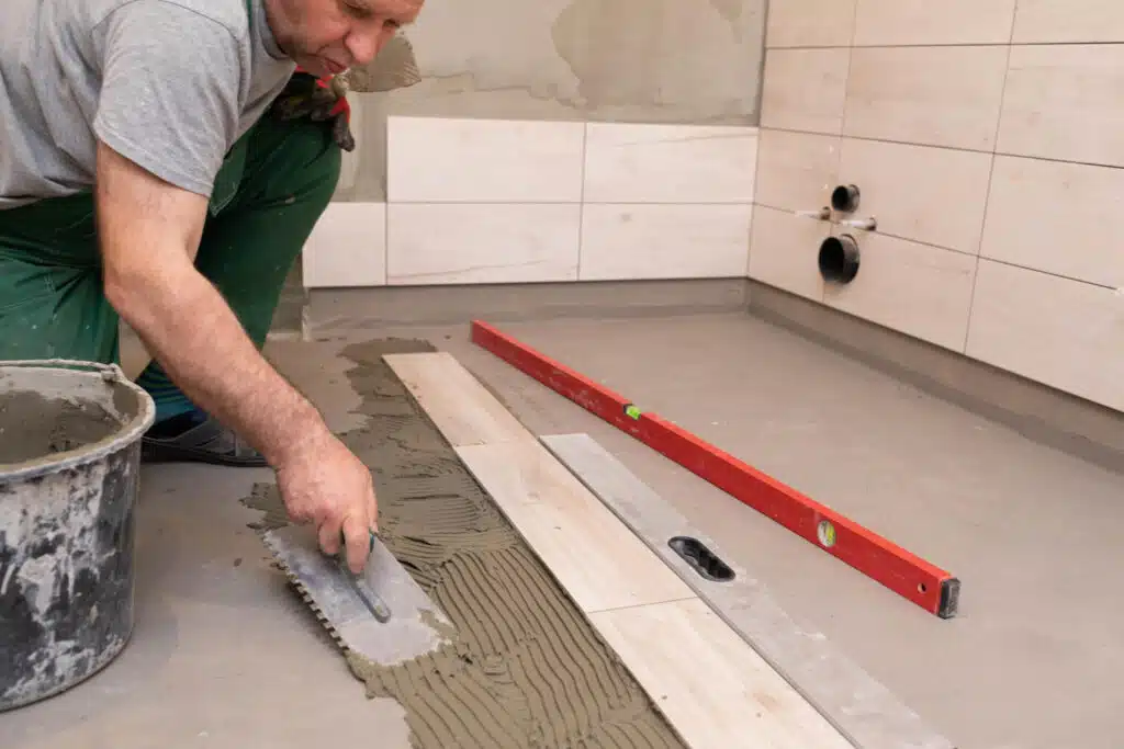 bathroom floor installation